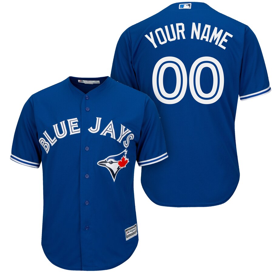 Men Majestic Toronto Blue Jays Royal Cool Base Custom Jersey->customized mlb jersey->Custom Jersey